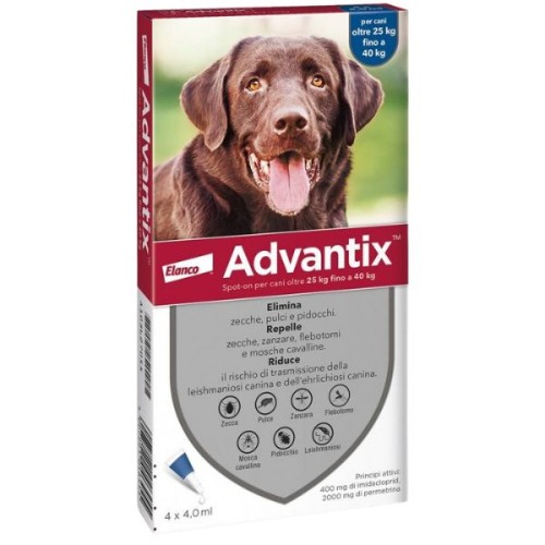 Advantix spot-on per cani 25-40 Kg 4 pipette