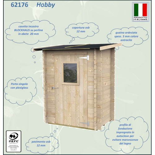 Casetta Da Giardino In Legno Hobby Monofalda 146x98cm Alce