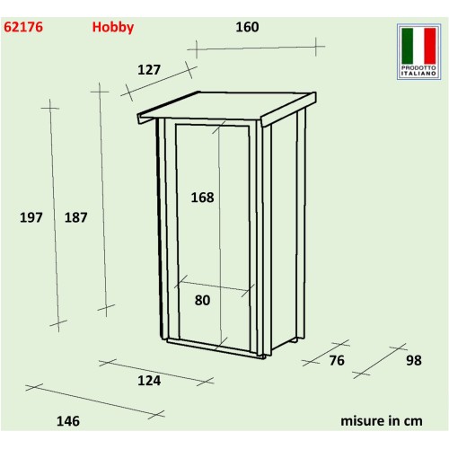 Casetta Da Giardino In Legno Hobby Monofalda 146x98cm Alce
