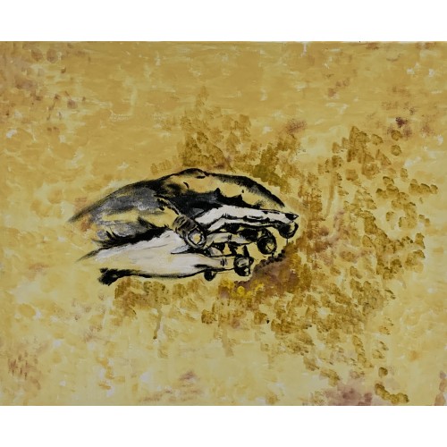 Quadro dipinto a mano su tela "Sinergia Intrecciata: Il Legame delle Mani"