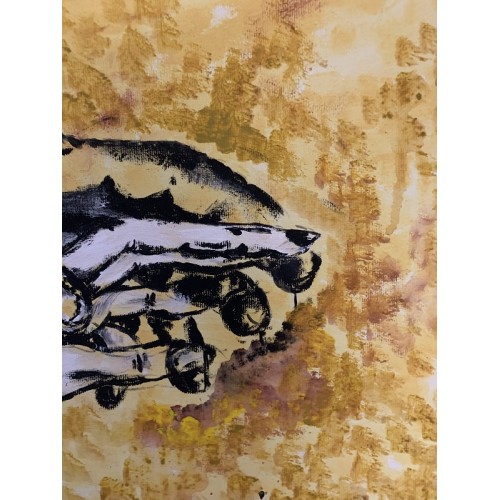 Quadro dipinto a mano su tela "Sinergia Intrecciata: Il Legame delle Mani"