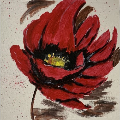 Quadro dipinto a mano su tela "Il Fiore Nel Vento"