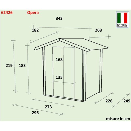 Casetta Da Giardino In Legno Opera 300x250 cm Alce