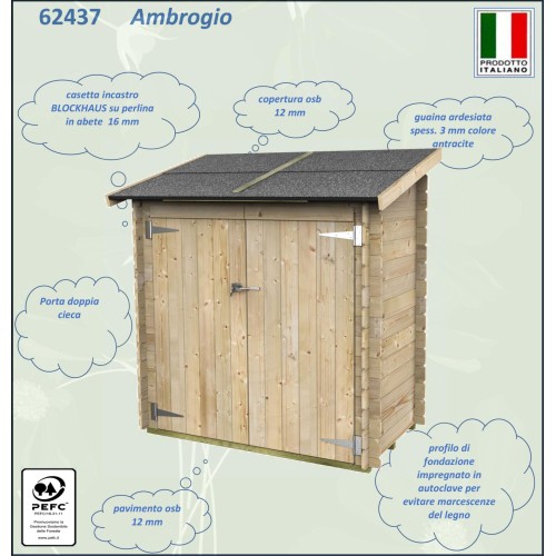 Casetta Da Giardino In Legno Ambrogio Addossata 155x85 cm Alce