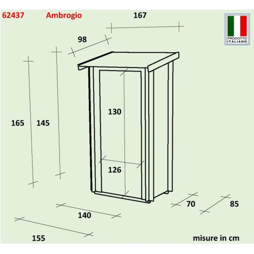 Casetta Da Giardino In Legno Ambrogio Addossata 155x85 cm Alce