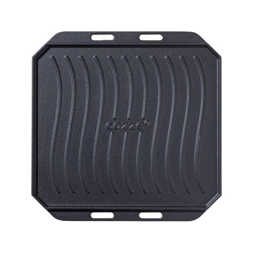 Piastra in ghisa con vassoio in legno 30x30 Cozze by Ezooza