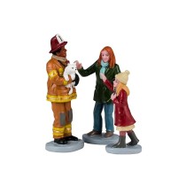 Lemax Villaggio di Natale Fireman To The Rescue 3 pezzi Lemax Villaggio di Natale Fireman To The Rescue 3 pezzi