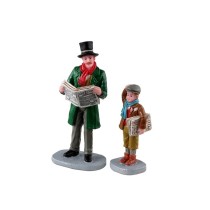 Lemax Villaggio di Natale Merry Newsboy 2 pezzi Lemax Villaggio di Natale Merry Newsboy 2 pezzi
