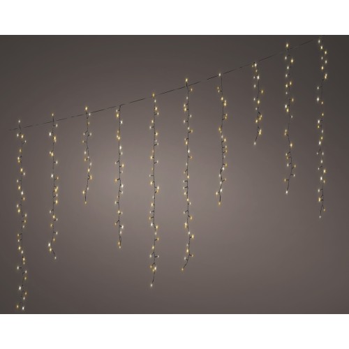 Luci di Natale Kaemingk Tenda 256 LED Cavo Nero Luce Naturale e Bianco Caldo