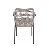 Sedia Con Braccioli Rajada Antracite/Khaki Bizzotto