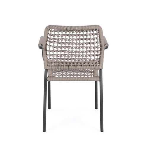 Sedia Con Braccioli Rajada Antracite/Khaki Bizzotto