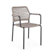 Sedia Con Braccioli Rajada Antracite/Khaki Bizzotto