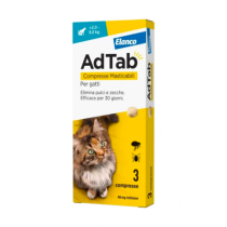 Elanco Adtab Compresse Masticabili Per Gatti da 2 a 5 Kg - Conf. 3pz Elanco Adtab Compresse Masticabili Per Gatti da 2 a 5 Kg - Conf. 3pz