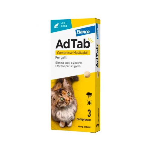 Elanco Adtab Compresse Masticabili Per Gatti da 2 a 5 Kg - Conf. 3pz