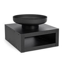 Braciere con porta Legna Efesto Nero Bizzotto