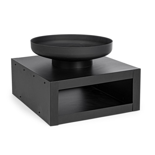 Braciere con porta Legna Efesto Nero Bizzotto