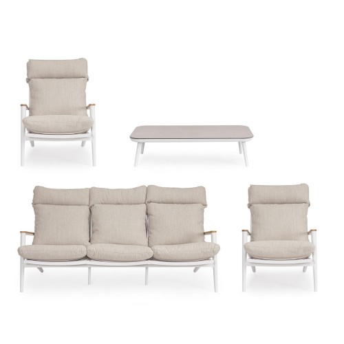 Set Salotto Ibisco Bianco Bizzotto