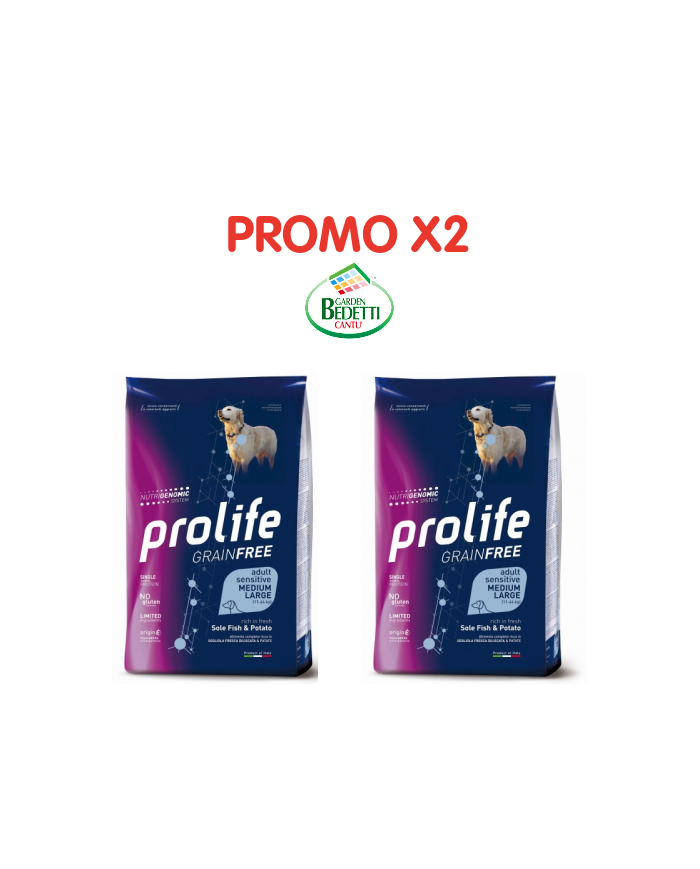 Prolife grain free sensitive sole pesce e patate adult medium/large