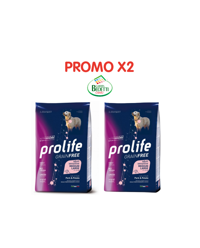 Prolife sensitive grain free maiale fresco e patate adult 10kg