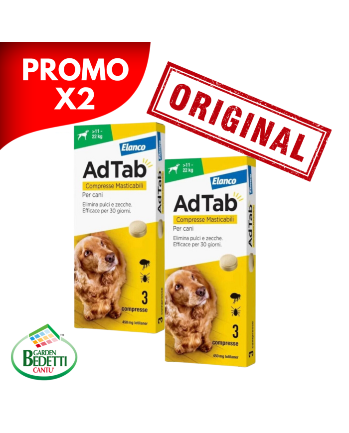 Elanco Adtab Compresse Masticabili Per Cani da 11 a 22 Kg - Conf. 3pz