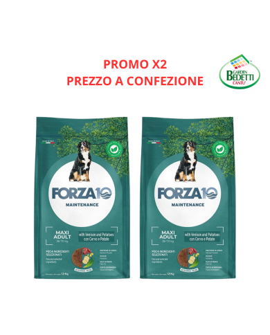 Crocchette per cani Forza 10 maxi mantenimento cervo e patate 12,5 Kg