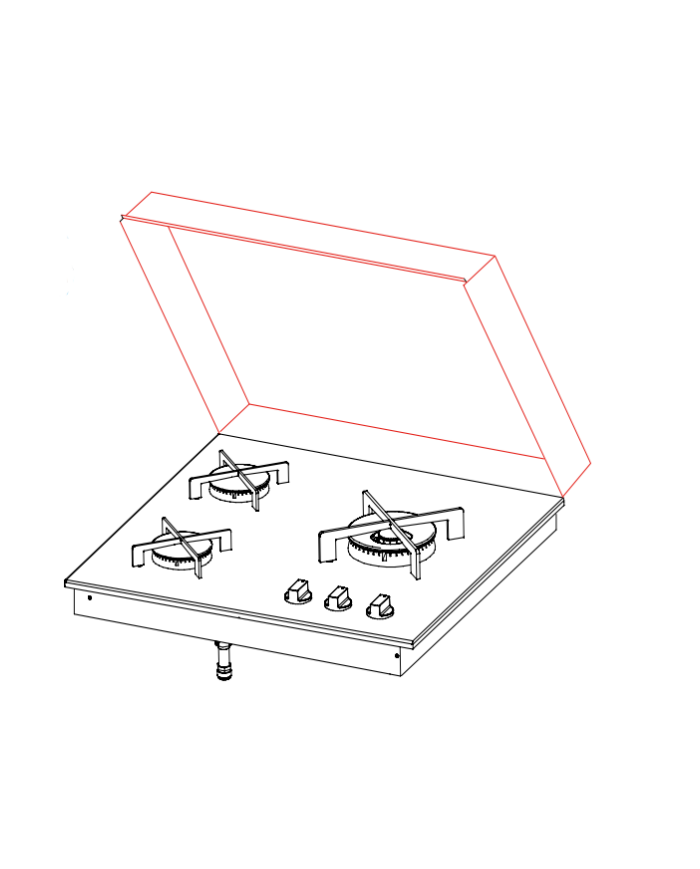 Fornello a gas Planet a doppia corona da incasso