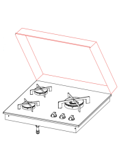 Fornello a gas Planet a doppia corona da incasso