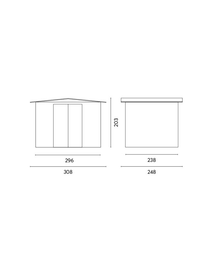 Casetta da Giardino in Lamiera 308 x 248 greenwood