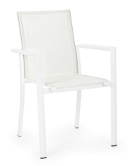 Sedia con braccioli Konnor Bianco Bizzotto