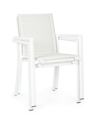 Sedia con braccioli Konnor Bianco Bizzotto