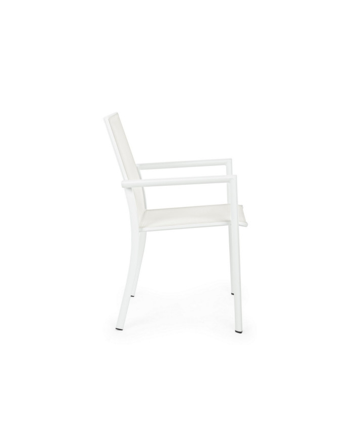 Sedia con braccioli Konnor Bianco Bizzotto
