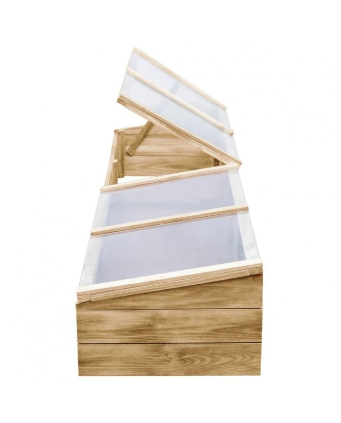 Serreta semenzaio in legno con tetto in policarbonato