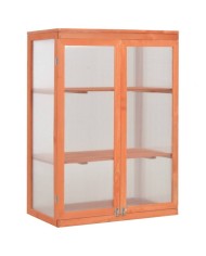 Serra ad armadio in legno con 2 ante e tetto apribili e copertura in policarbonato