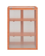 Serra ad armadio in legno con 2 ante e tetto apribili e copertura in policarbonato