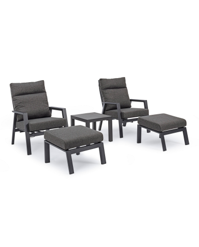Poggiapiedi Ottoman con cuscino Kledi Antracite Poggiapiedi Ottoman con cuscino Kledi Antracite