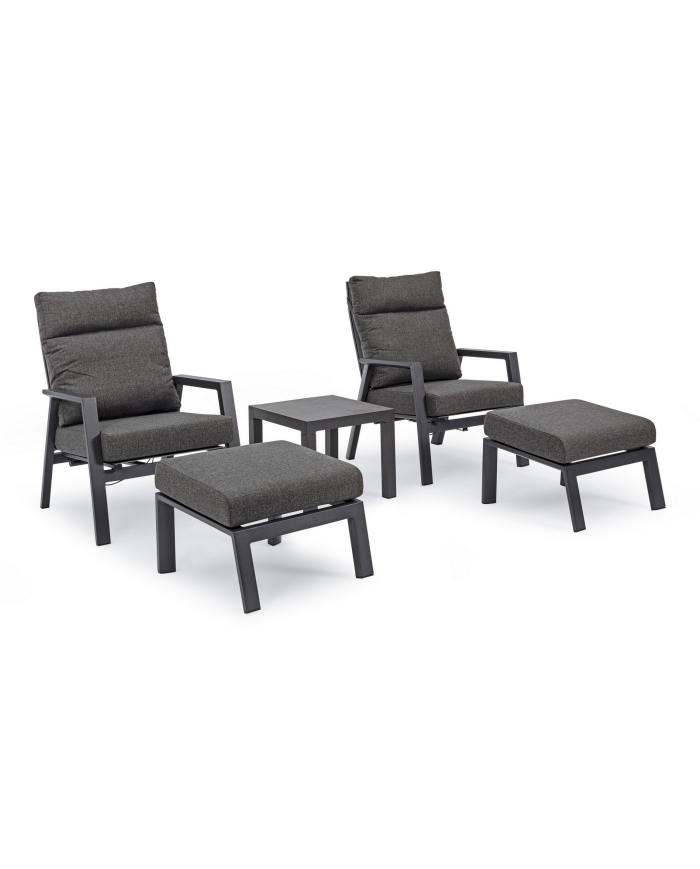 Poggiapiedi Ottoman con cuscino Kledi Antracite