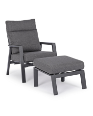 Poggiapiedi Ottoman con cuscino Kledi Antracite