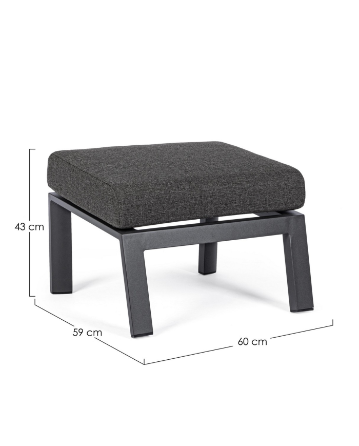 Poggiapiedi Ottoman con cuscino Kledi Antracite
