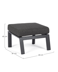 Poggiapiedi Ottoman con cuscino Kledi Antracite