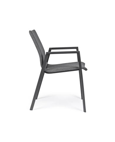 Sedia con braccioli Odeon antracite Bizzotto Sedia con braccioli Odeon antracite Bizzotto