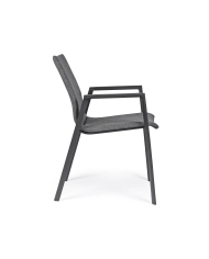 Sedia con braccioli Odeon antracite Bizzotto