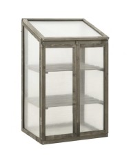 Serra ad armadio in legno di abete con 2 ante apribili e copertura in policarbonato