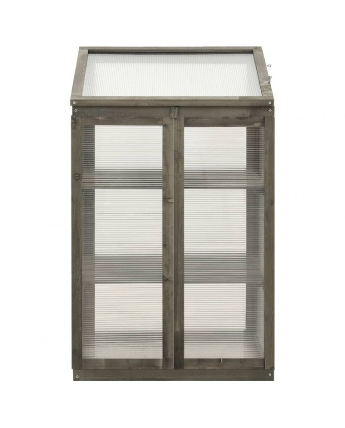 Serra ad armadio in legno di abete con 2 ante apribili e copertura in policarbonato