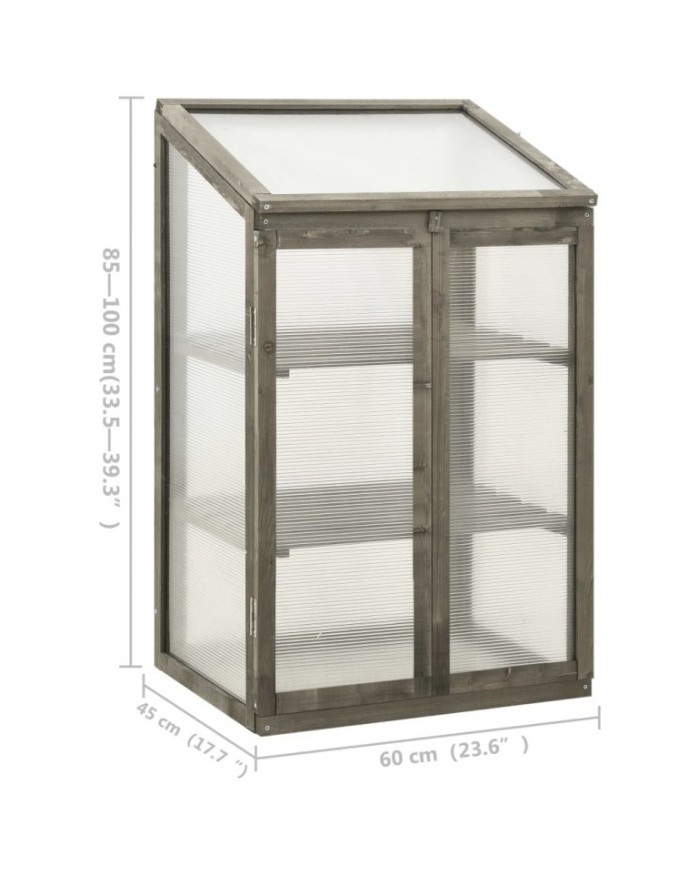 Serra ad armadio in legno di abete con 2 ante apribili e copertura in policarbonato