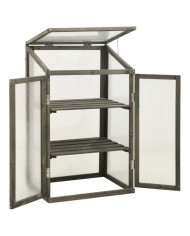 Serra ad armadio in legno di abete con 2 ante apribili e copertura in policarbonato