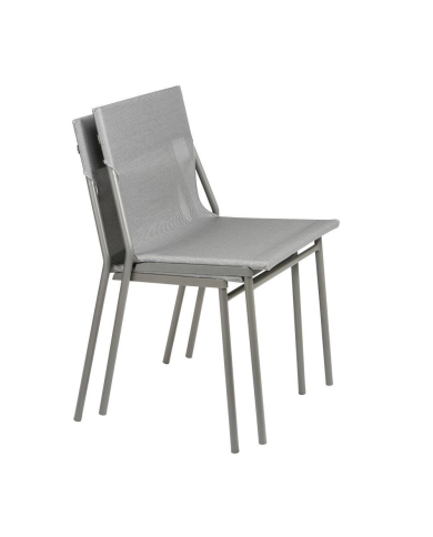 Sedia HORIZON CHAISE pearl tube titane LAFUMA 9023.9076 Sedia HORIZON CHAISE pearl tube titane LAFUMA 9023.9076