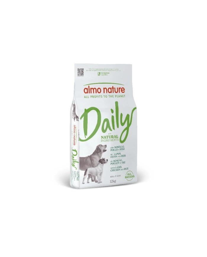 Crocchette per Cani almo nature cane daily adult all breed 12kg agnello pollo e riso (Scadenza il 8/25)