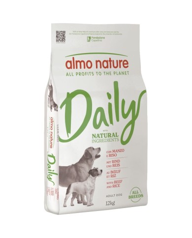 Crocchette per Cani Almo Nature - Daily Dog All Breeds con Manzo e Riso da 12 Kg (Scadenza il 10/25) Crocchette per Cani Almo Nature - Daily Dog All Breeds con Manzo e Riso da 12 Kg (Scadenza il 10/25)