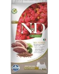 Crocchette per Cani Farmina Dog N&D Quinoa Neutered Adult Mini Anatra Broccoli e Asparagi (Scadenza il 9/25)
