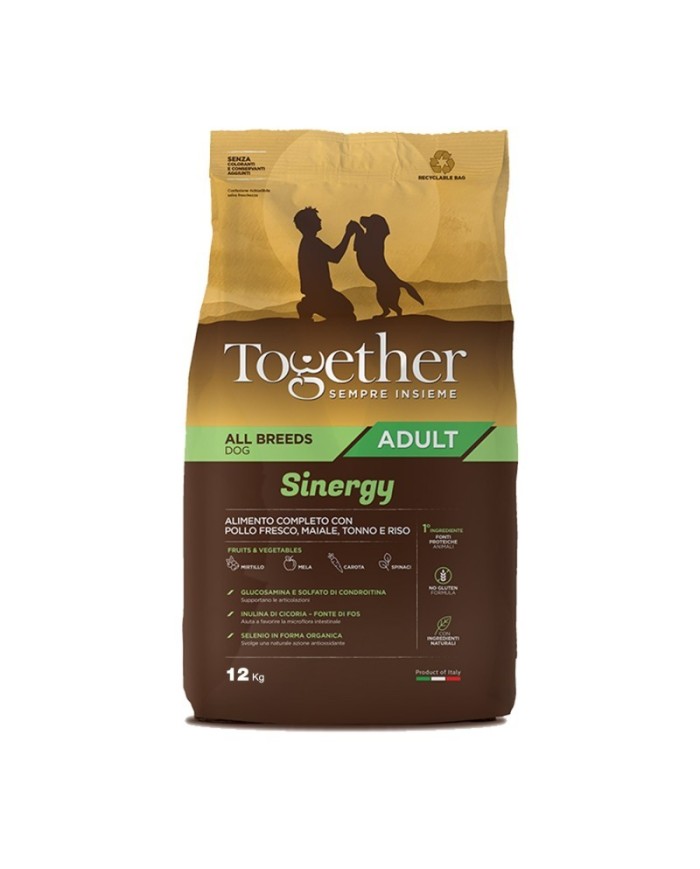 Crocchette per Cani Together Adult All Breeds Sinergy Crocchette Pollo, Maiale, Tonno E Riso 12kg (Scadenza il 9/25)
